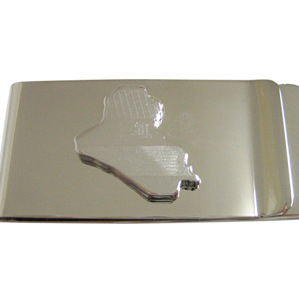 Iraq Map Shape and Flag Design Money Clip